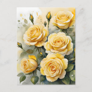 Beautiful Yellow Roses Postcard