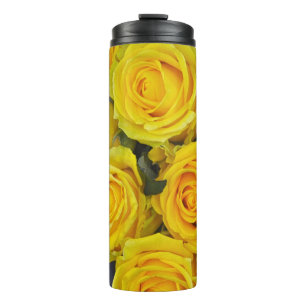 Beautiful yellow roses thermal tumbler