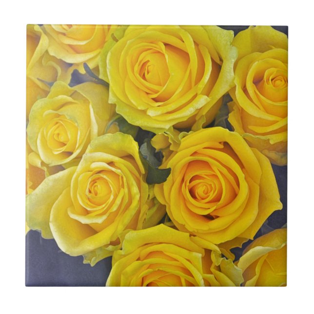 Beautiful yellow roses tile (Front)