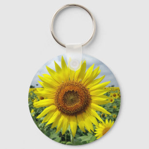 Beautiful yellow sunflower key ring