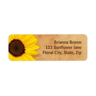 Beautiful yellow sunflower return address labels