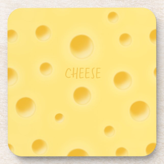 Beautiful Yellow Swiss Cheese Personalized Coaster (Front)