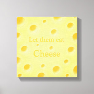 Beautiful Yellow Swiss Cheese with Custom Text Canvas Print