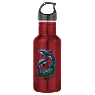 Beautiful Yin Yang Dolphins Stainless Steel Water  532 Ml Water Bottle