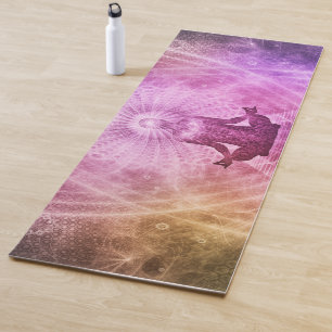 Beautiful Yoga Meditation Lotus Pose Silhouette Mat