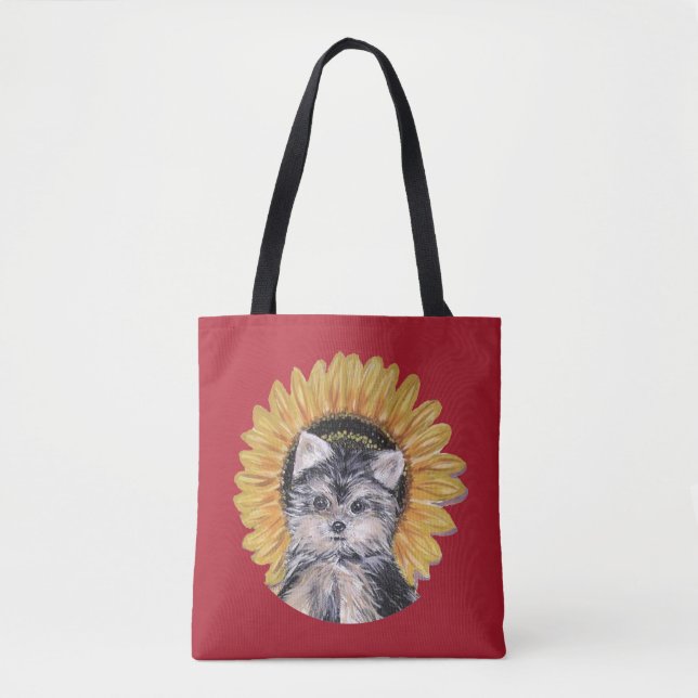 Beautiful Yorkie Dog Tote Bag (Front)