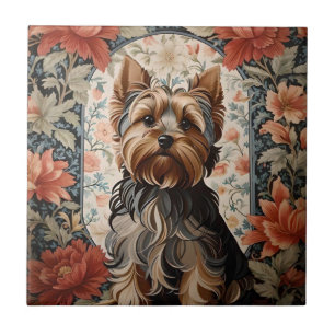Beautiful Yorkie   Yorkshire Terrier Portrait Tile