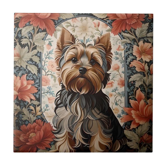 Beautiful Yorkie | Yorkshire Terrier Portrait Tile (Front)