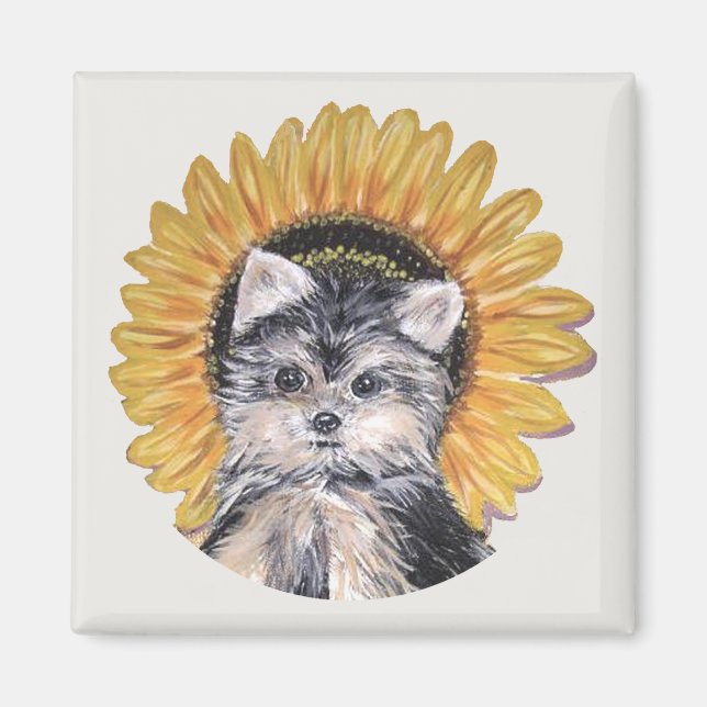 Beautiful Yorkshire Terrier Dog Magnet (Front)