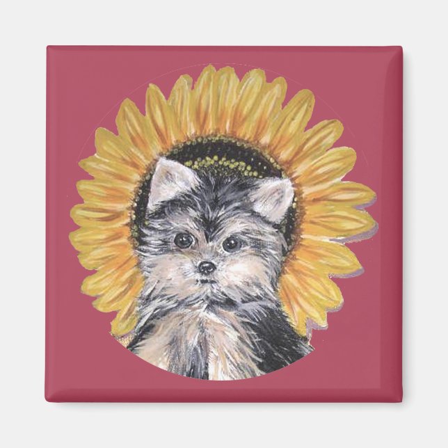 Beautiful Yorkshire Terrier Dog Magnet (Front)