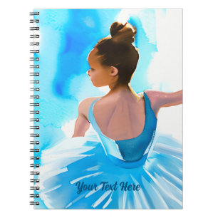 Beautiful Young Ballerina in Blue Notebook