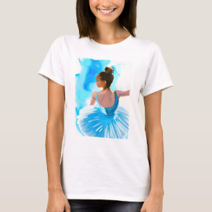 Beautiful Young Ballerina in Blue T-Shirt