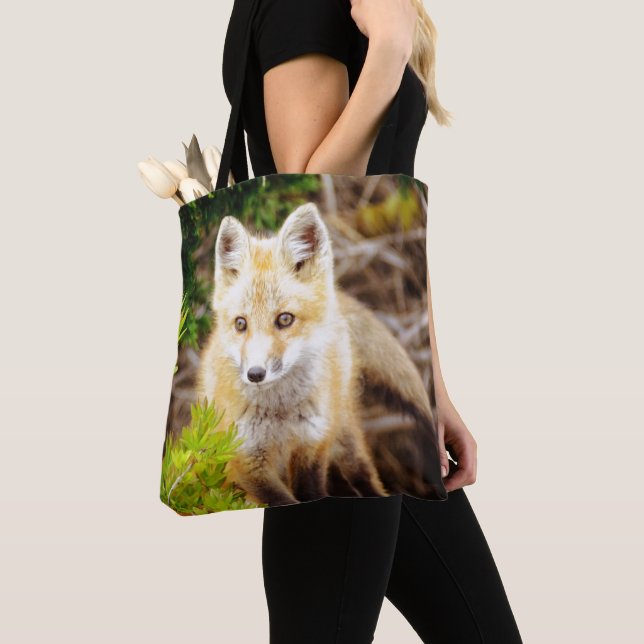 Beautiful Young Fox Kit Tote Bag (Close Up)