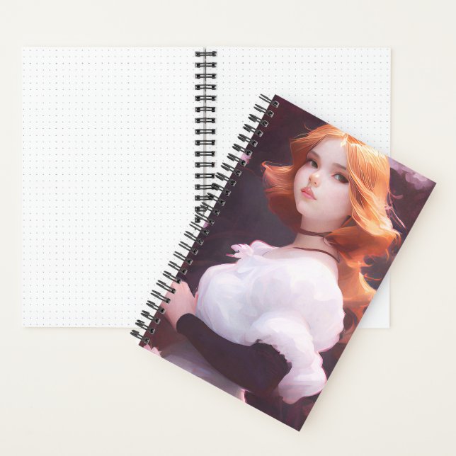 Beautiful Young Girl Amongst Pink Flowers Portrait Notebook (Inside)