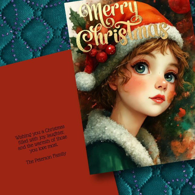 Beautiful Young Girl Christmas Card (Creator Uploaded)