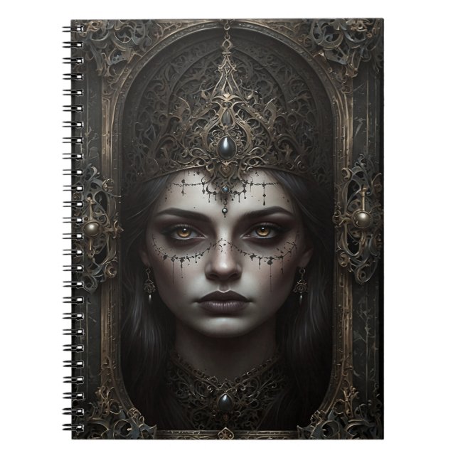 Beautiful Young Gothic Woman Spiral Photo Notebook (Front)