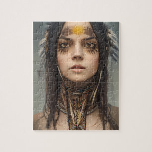 BEAUTIFUL YOUNG INDIAN NATIVE GIRL JIGSAW PUZZLE