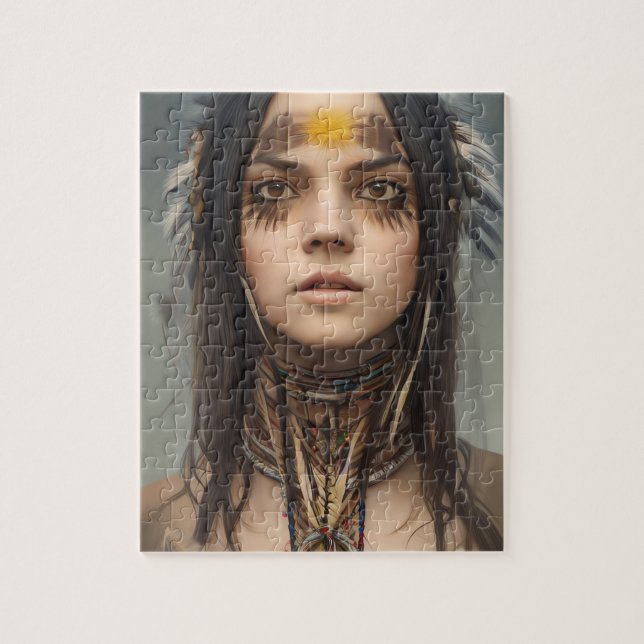 BEAUTIFUL YOUNG INDIAN NATIVE GIRL JIGSAW PUZZLE (Vertical)