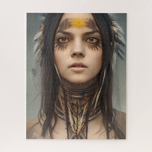 BEAUTIFUL YOUNG INDIAN NATIVE GIRL JIGSAW PUZZLE (Vertical)