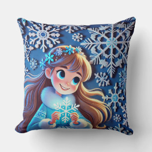 Beautiful  young snow maiden cushion