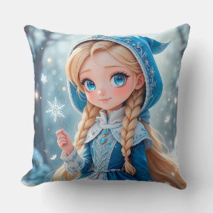 Beautiful  young snow maiden cushion
