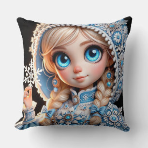 Beautiful  young snow maiden cushion