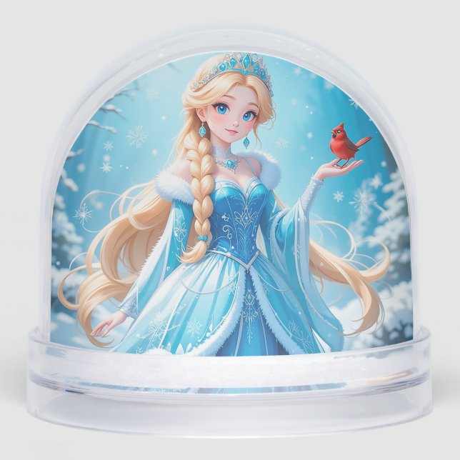 Beautiful  young snow maiden snowglobe (Front)