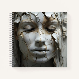 Beautiful Young Woman Unique Female Graphic Art Notebook