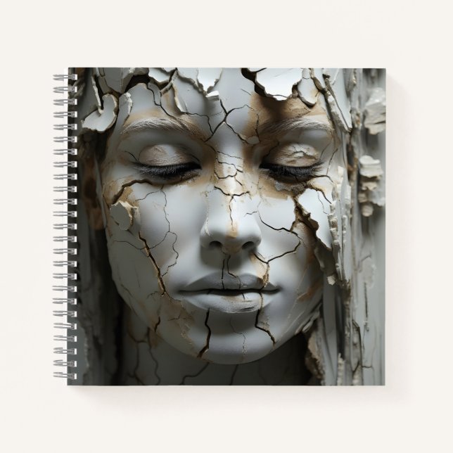 Beautiful Young Woman Unique Female Graphic Art Notebook (Front)