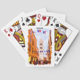 Beautiful Zadar Croatia Watercolor painting Playing Cards