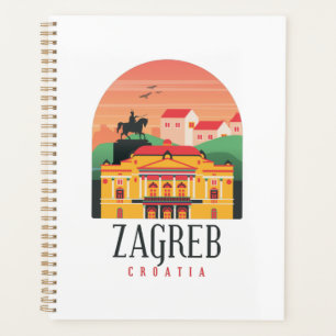 Beautiful Zagreb Croatia Cityscape Vintage   Planner