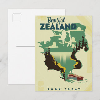 Beautiful Zealand Travel poster Invitation Postcard