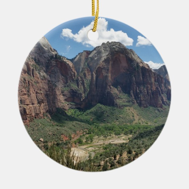 Beautiful Zion National Park Ceramic Tree Decoration (Front)