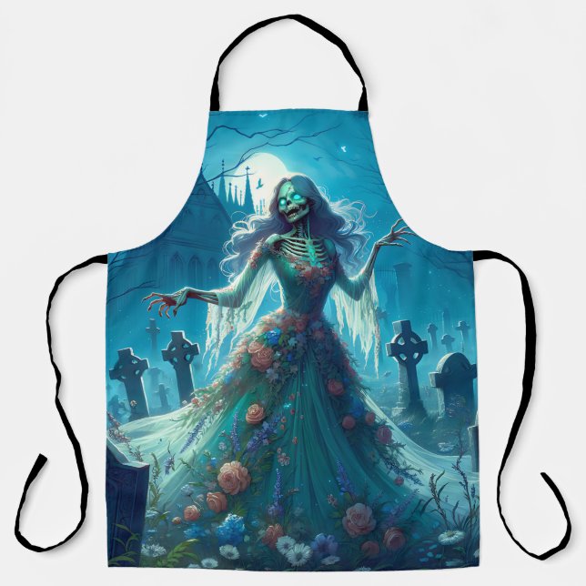Beautiful Zombie in Graveyard Apron (Front)