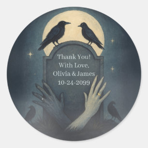 Beautiful Zombie Moonlit Gothic Wedding Stickers