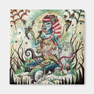 Beautiful Zombie pin up girl magnet. Magnet