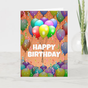 BeautifulBalloons and  Confetti in The Air Card