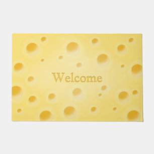 Beautifule Swiss Cheese With Holes Personalizable Doormat