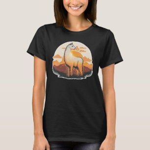 Beautifull Alpaca Sunset on vintage Llama Lover T-Shirt