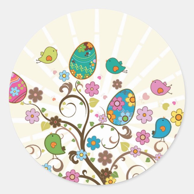 Beautifull East Eggs Design! Classic Round Sticker (Front)