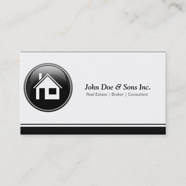 Beautifull Real Estate Broker icon Business Card (Front)