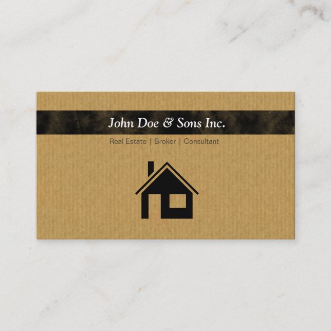 Beautifull Real Estate Broker icon Business Card (Front)