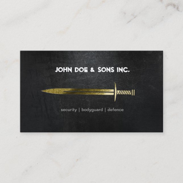 Beautifull Security Black Gold icon Business Card (Front)