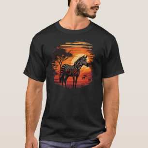 Beautifull Zebra Sunset on vintage Zebra T-Shirt