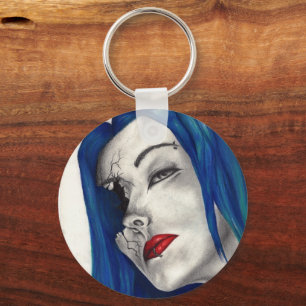 Beautifully Broken Fantasy Goth Horror Surreal Art Key Ring