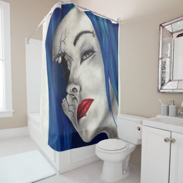 Beautifully Broken Fantasy Goth Original Art Shower Curtain (In Situ)