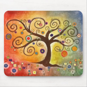 Beautifully Colourful Tree of Life Fine Art Mouse Mat