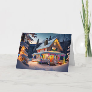 Beautifully Decorated Christmas Holiday Home Card