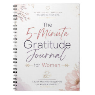 beautifully designed 5-Minute Gratitude Journal. Notebook