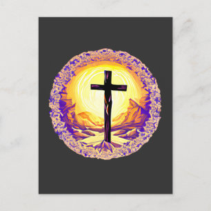 Beautifully Detailed Christian Cross Postcard